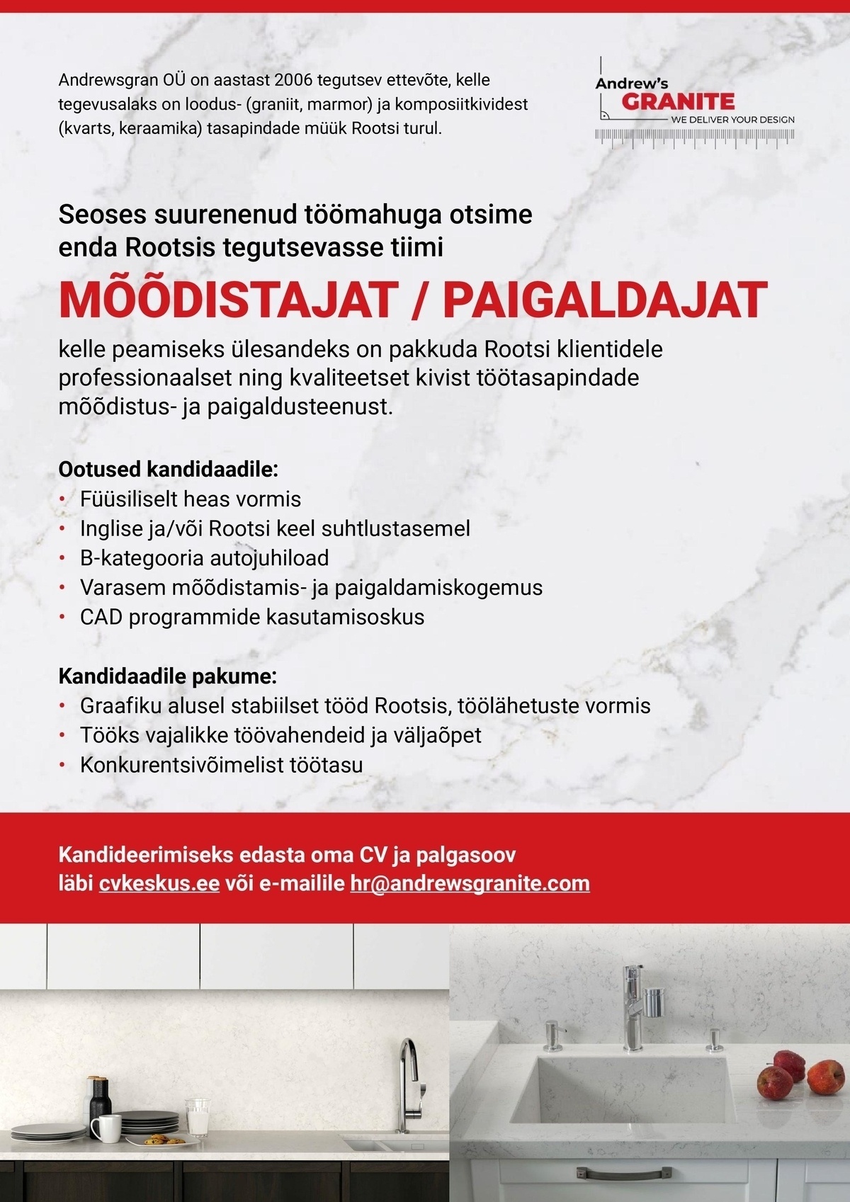 ANDREWSGRAN OÜ Mõõdistaja-paigaldaja