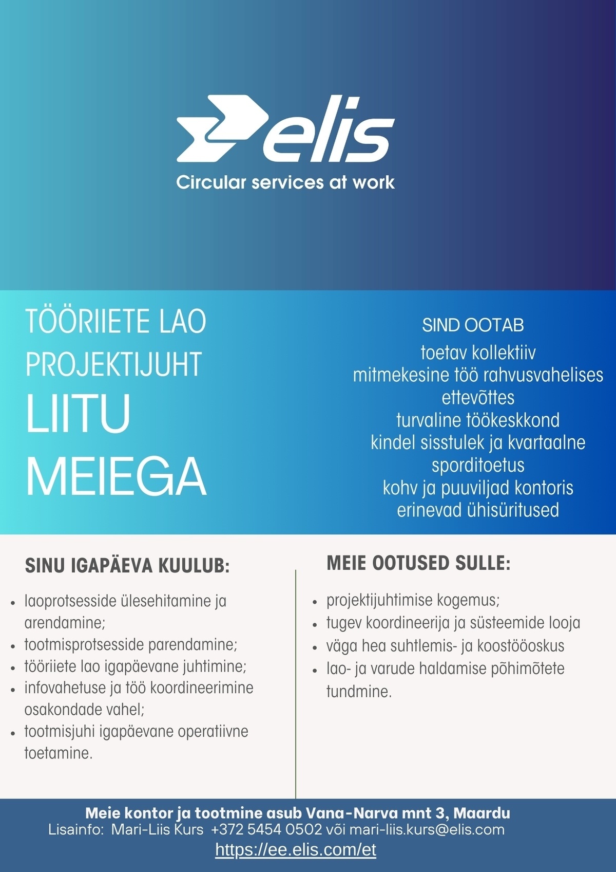 Elis Textile Service AS Projektijuht