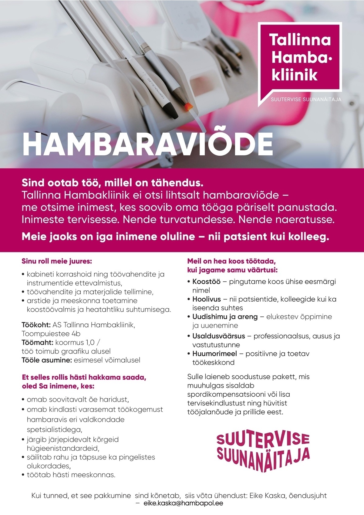 TALLINNA HAMBAKLIINIK AS Hambaraviõde/ hambaraviassistent