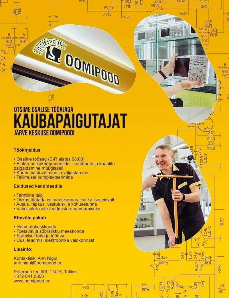 Dormikor OÜ / Oomipood Kaubapaigutaja Järve keskuse Oomipoes (osaline tööaeg)