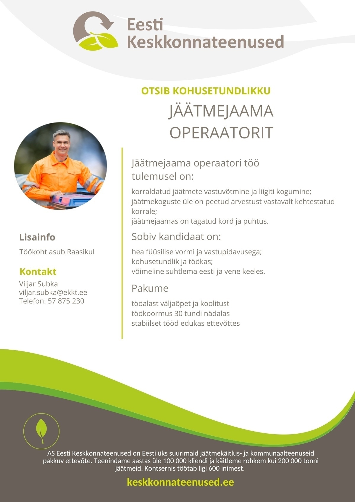 Eesti Keskkonnateenused AS Jäätmejaama operaator