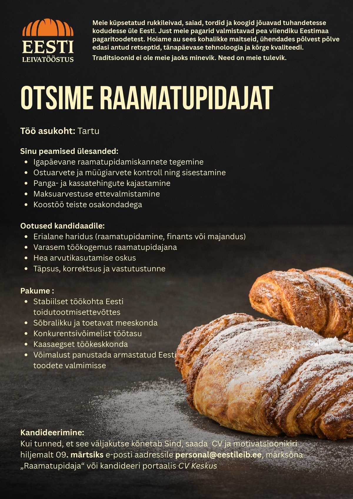 EESTI LEIVATÖÖSTUS AS Raamatupidaja