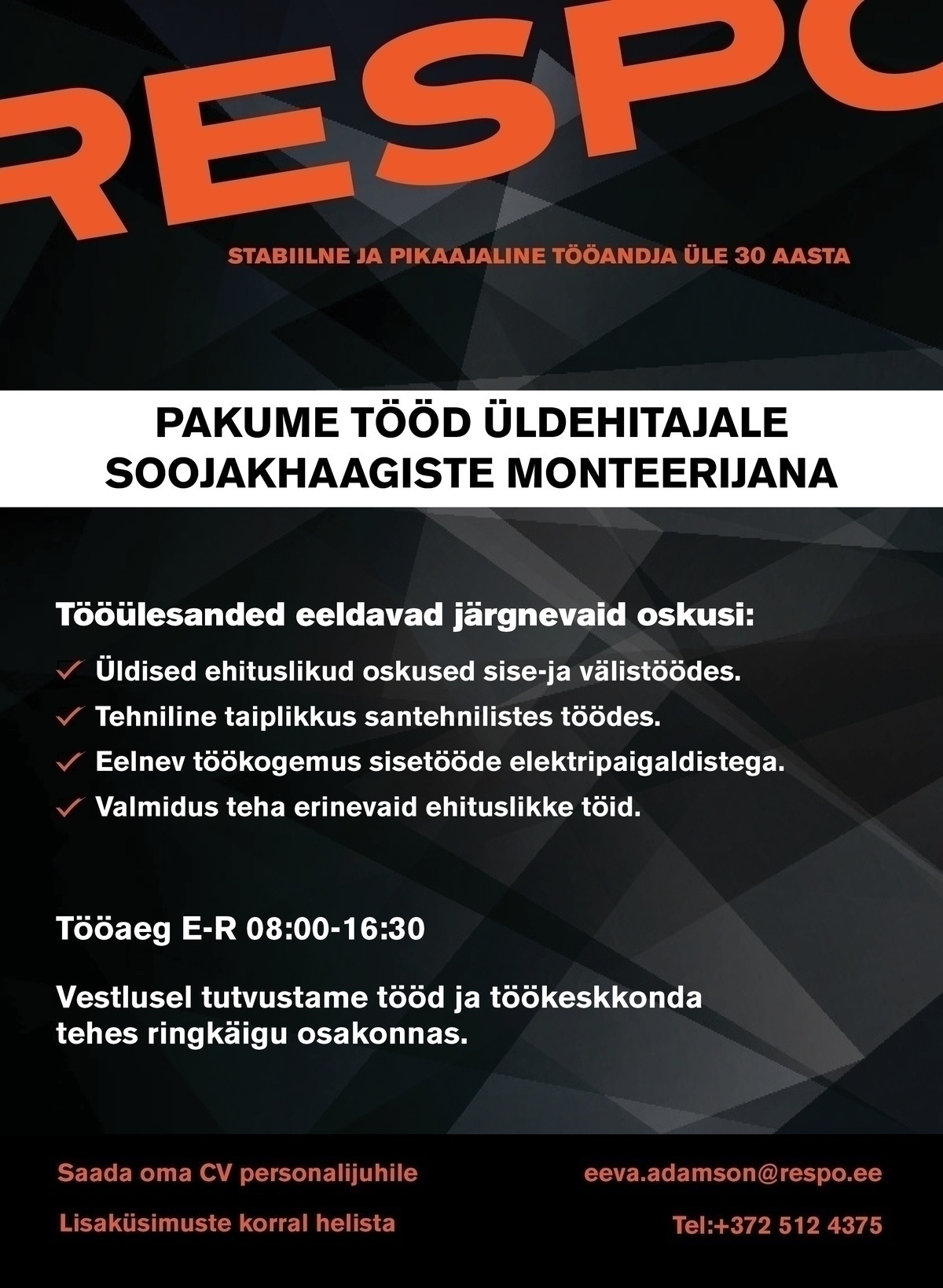 Respo Haagised AS SOOJAKHAAGISTE MONTEERIJA