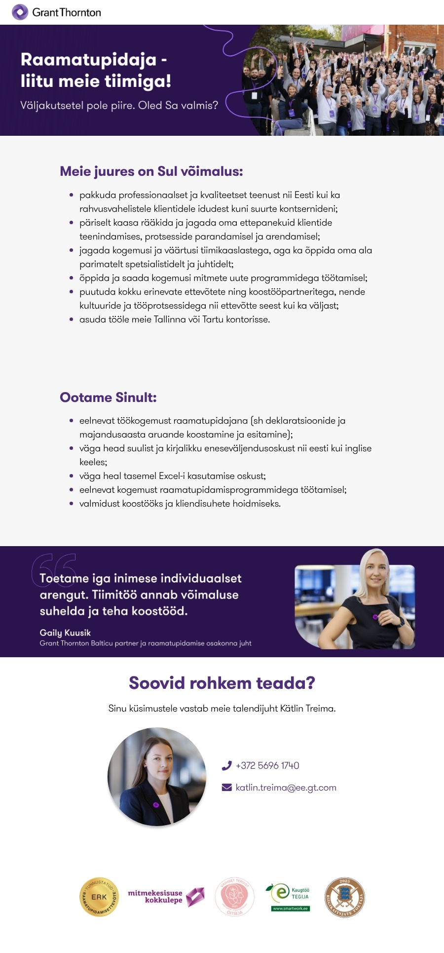 GRANT THORNTON BALTIC OÜ Raamatupidaja