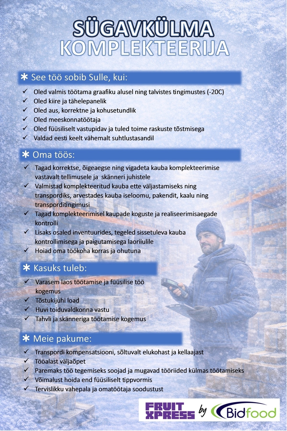 FRUIT XPRESS OÜ Sügavkülma komplekteerija