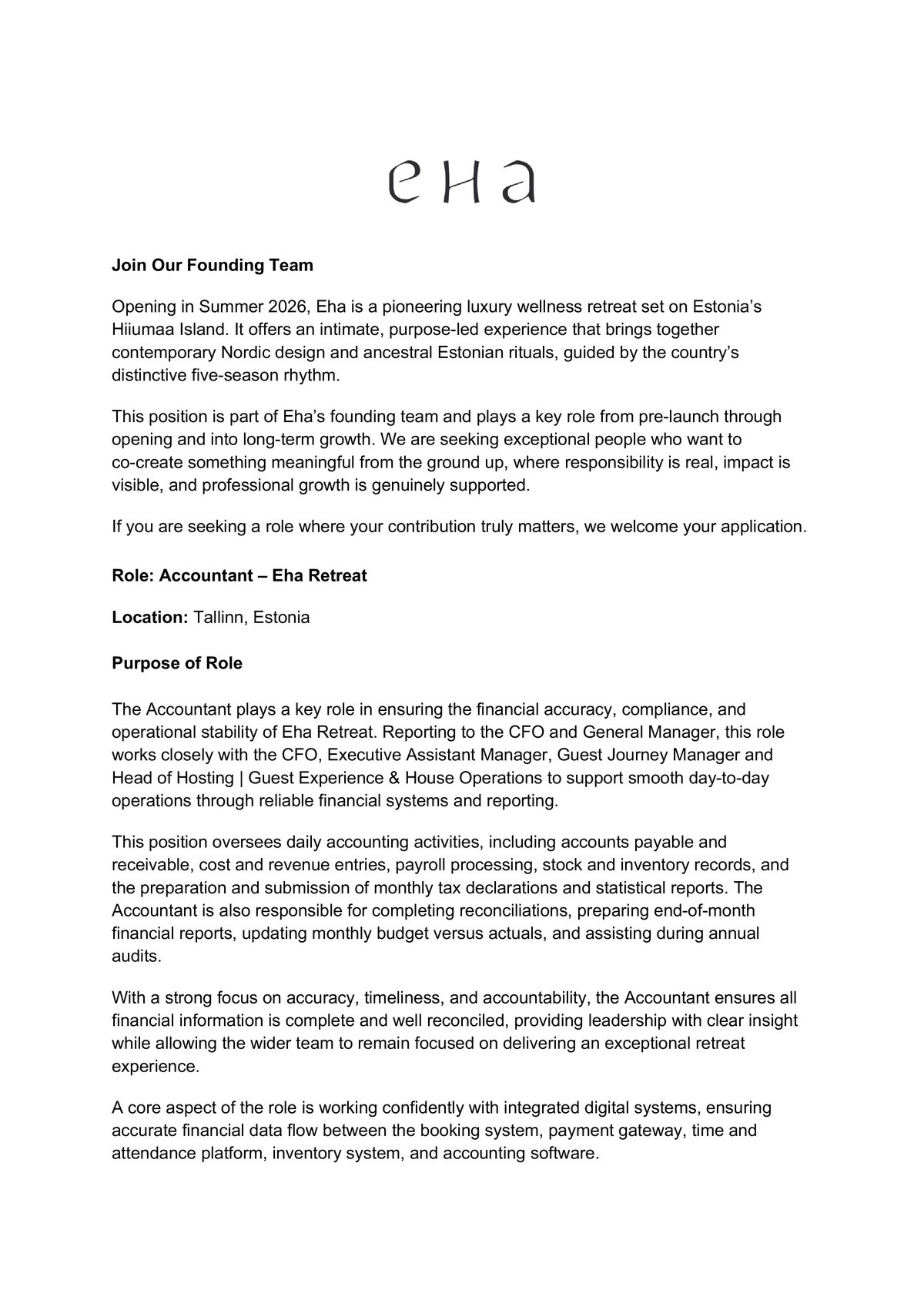 Hiiu Heals OÜ Accountant