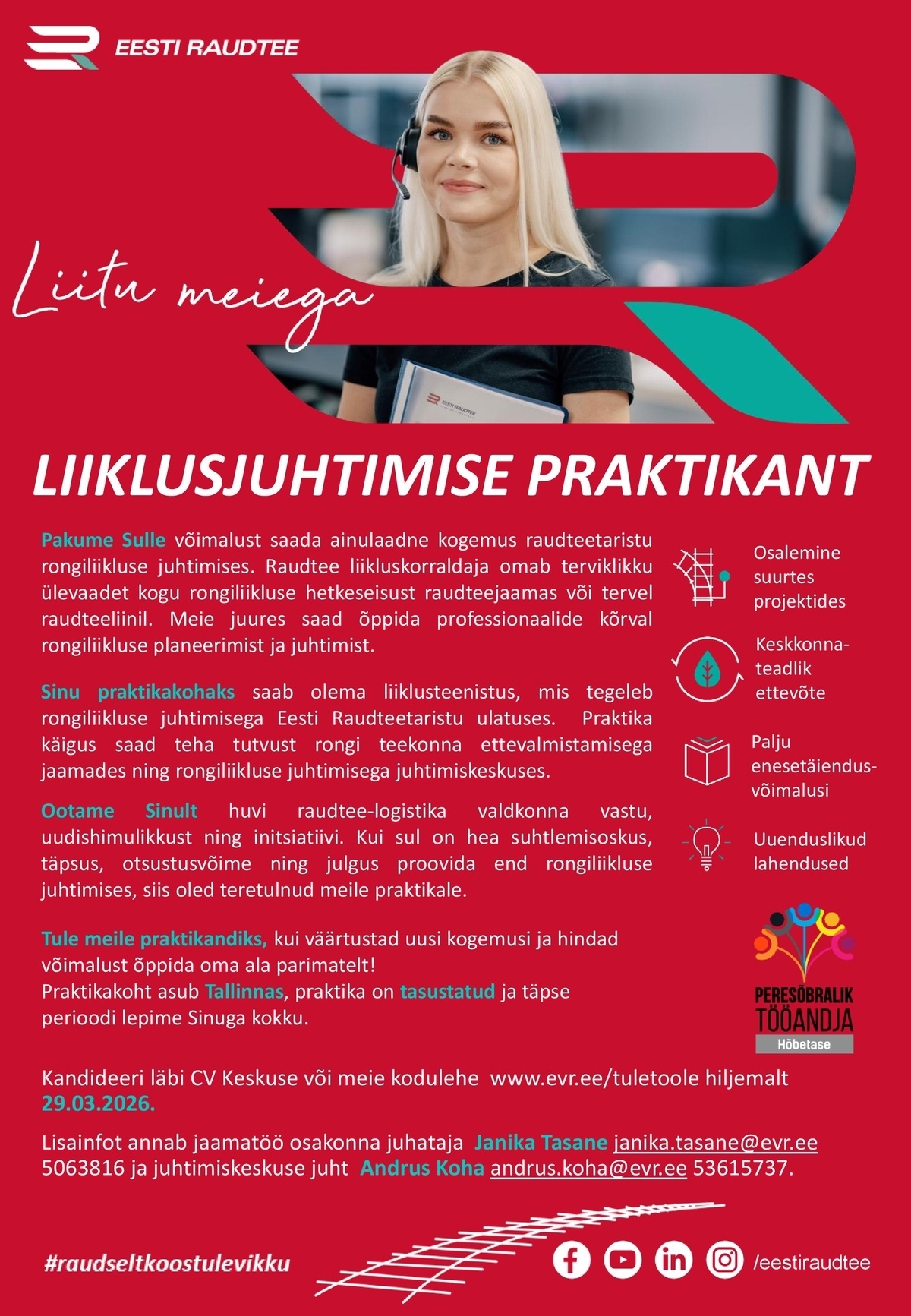 Eesti Raudtee AS Liiklusjuhtimise praktikant