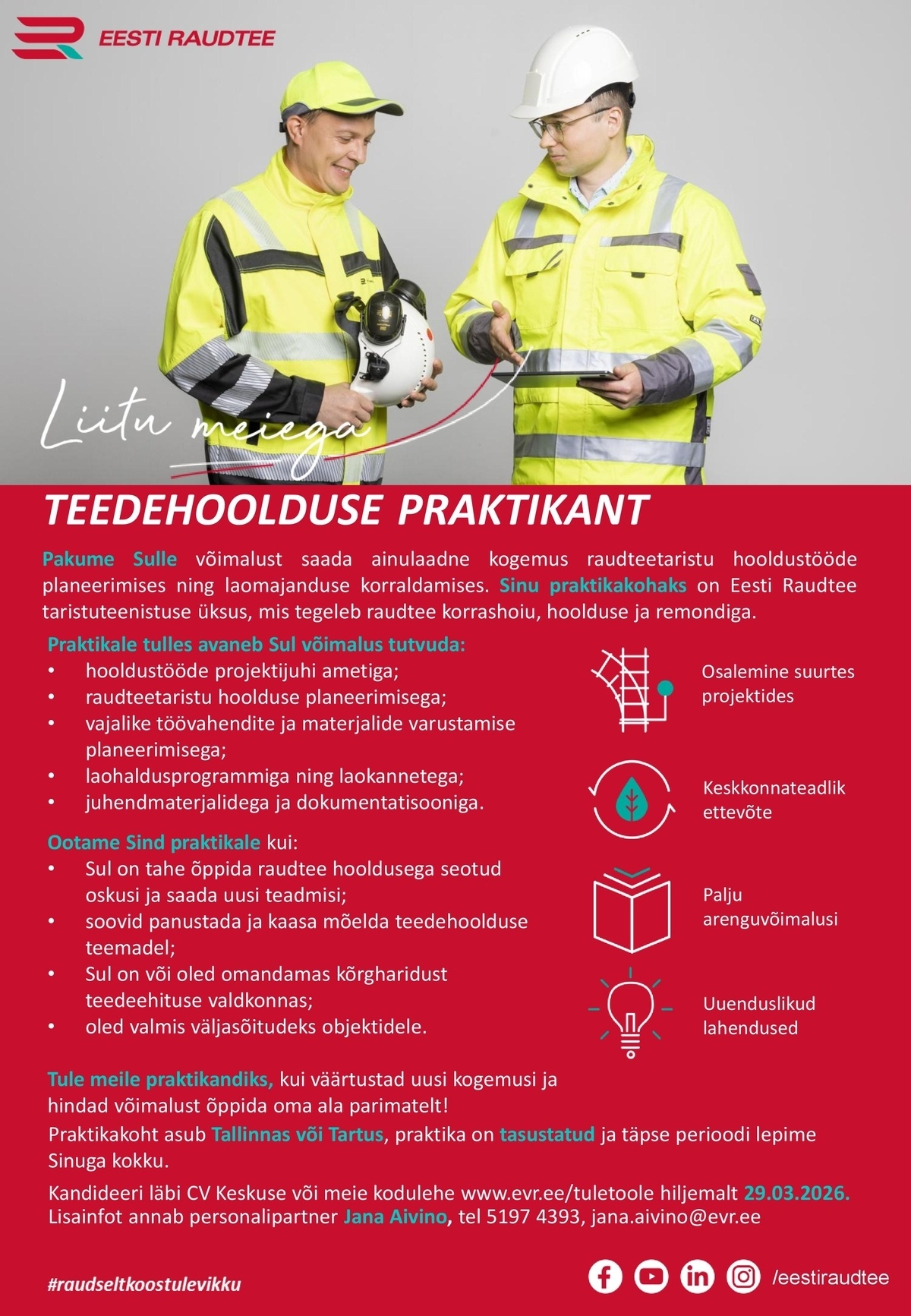 Eesti Raudtee AS Teedehoolduse praktikant