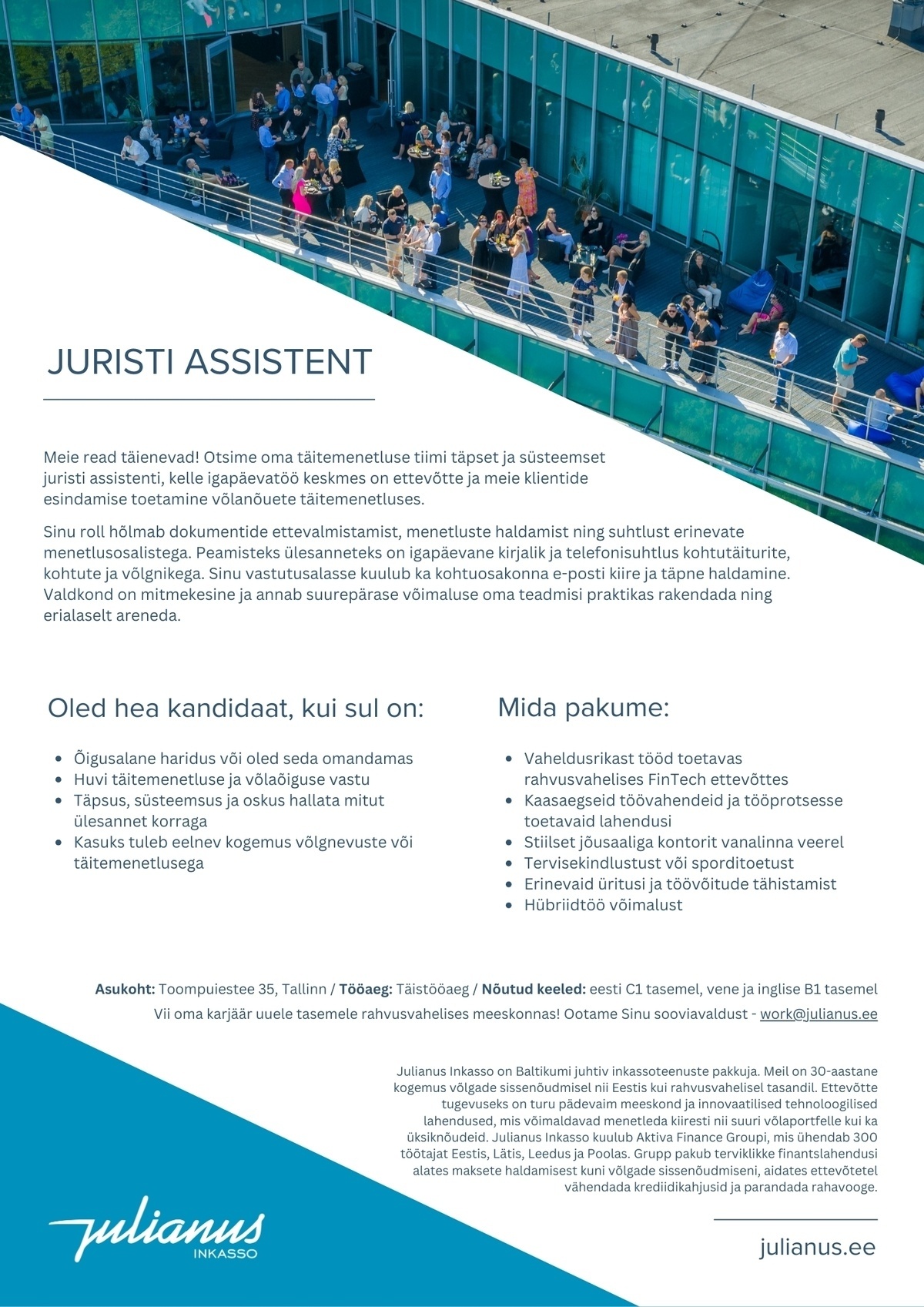 Julianus Inkasso OÜ Juristi assistent