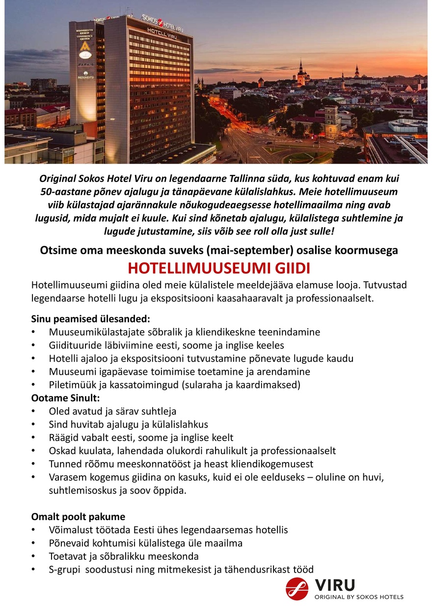 Sokotel AS HOTELLIMUUSEUMI GIID