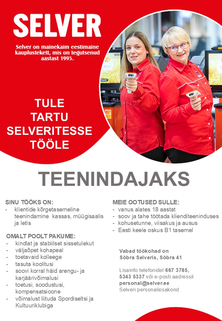 Selver Teenindaja Tartu Selverites