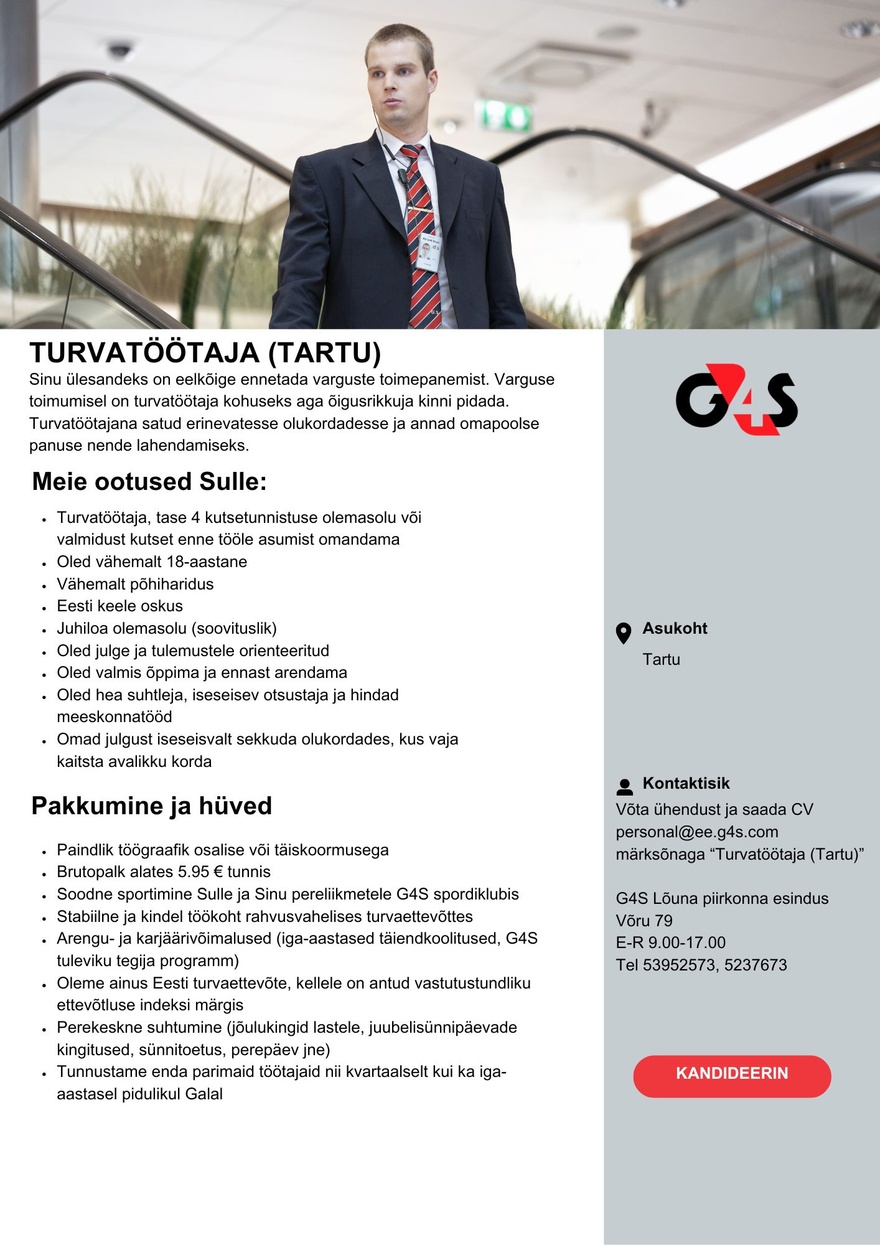 AS G4S Eesti Turvatöötaja (Tartu)