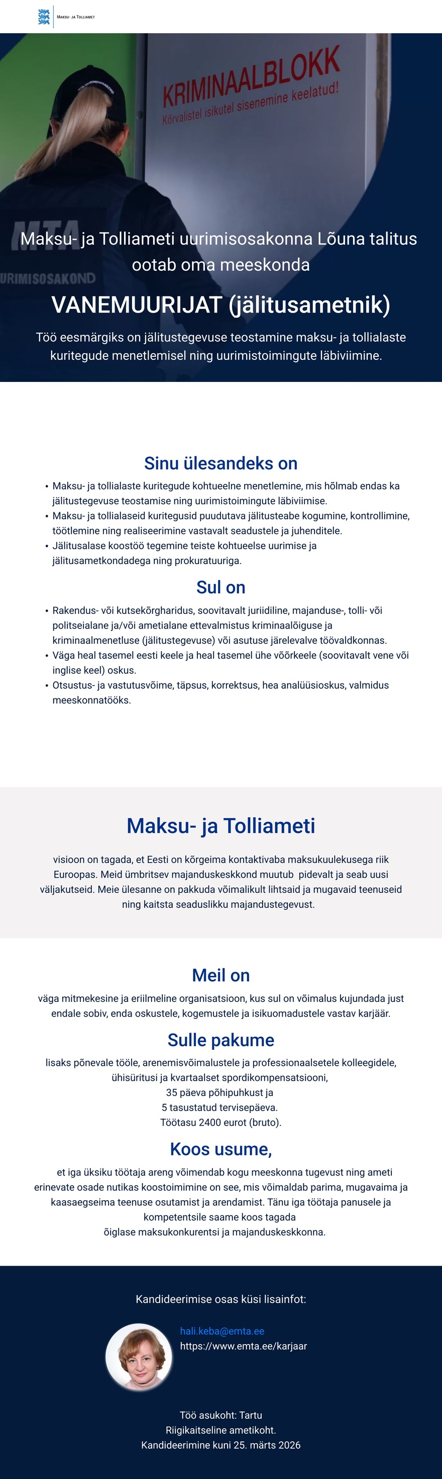 Maksu- ja Tolliamet Vanemuurija (jälitaja)