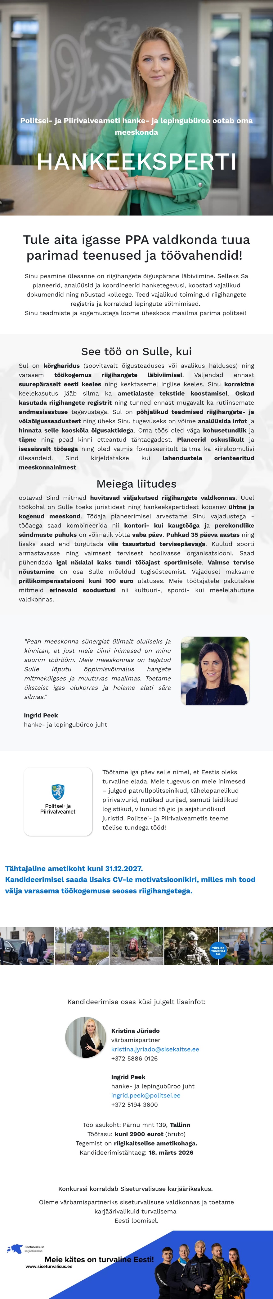 Siseturvalisuse karjäärikeskus Hankeekspert