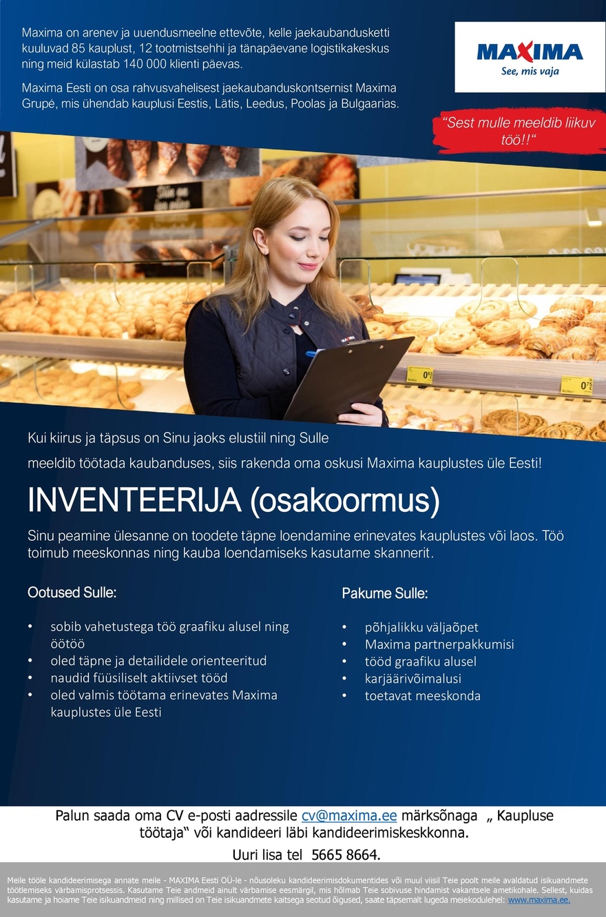 Maxima Eesti OÜ Inventeerija