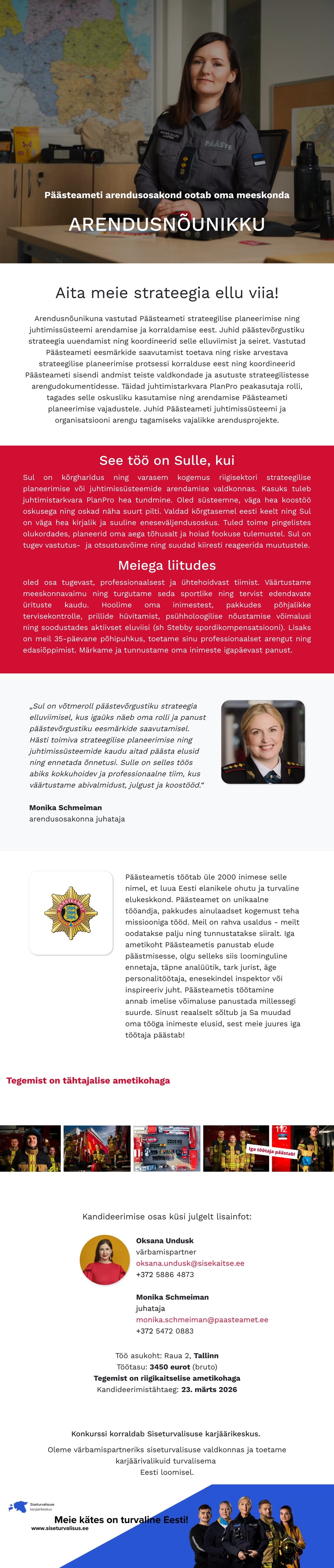 Siseturvalisuse karjäärikeskus Arendusnõunik