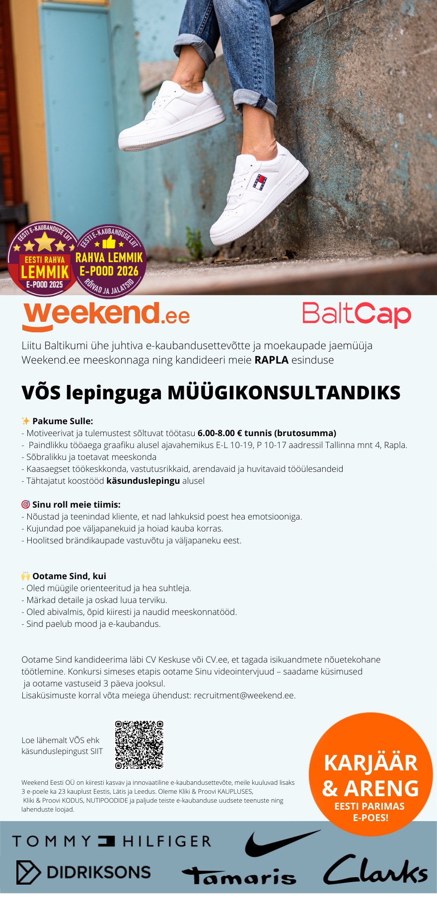 Weekend Eesti OÜ Rapla VÕS müügikonsultant