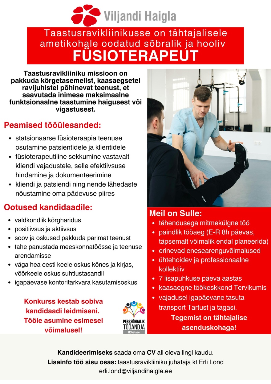 SA Viljandi Haigla Füsioterapeut