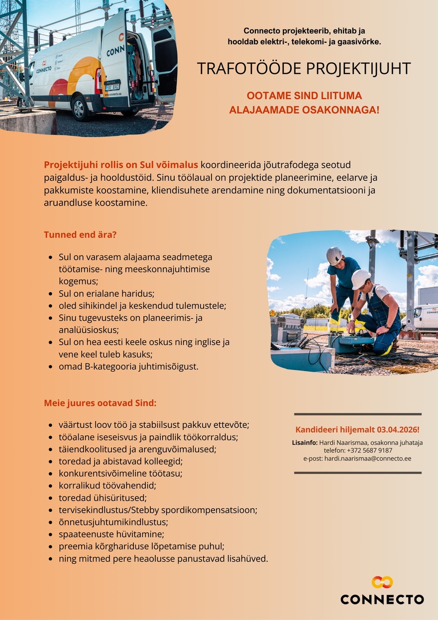 Connecto Trafotööde projektijuht