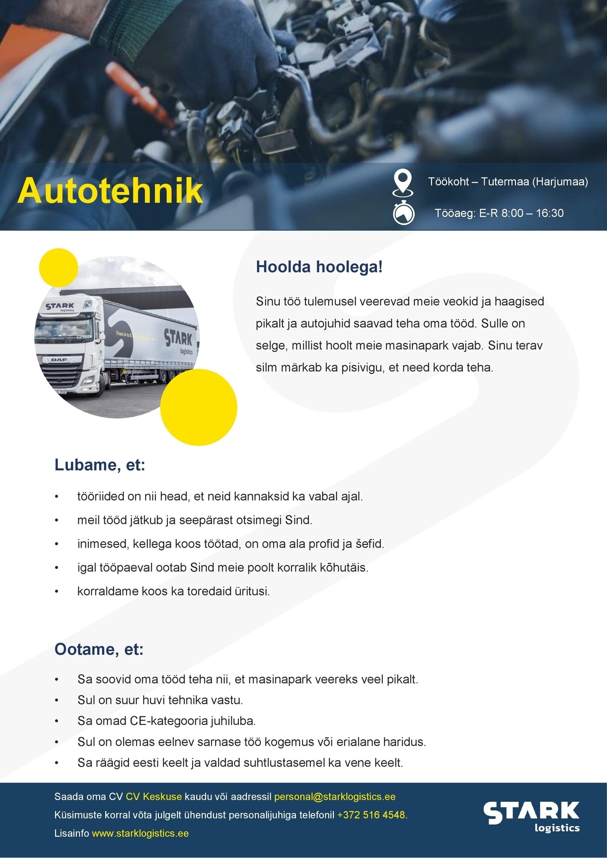 STARK LOGISTICS AS Autotehnik (veokid ja haagised)