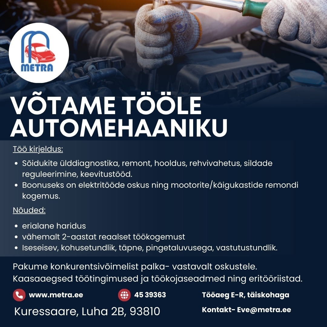 Metra AP OÜ Automehaanik