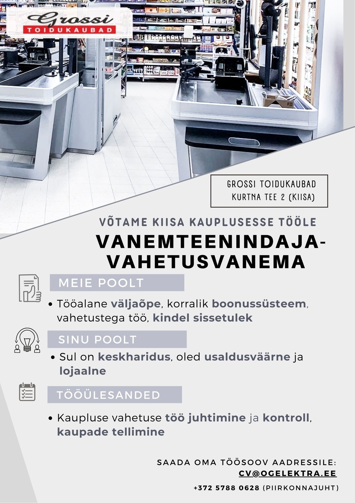 OG Elektra AS Vanemteenindaja ja vahetusvanem (Kiisa)