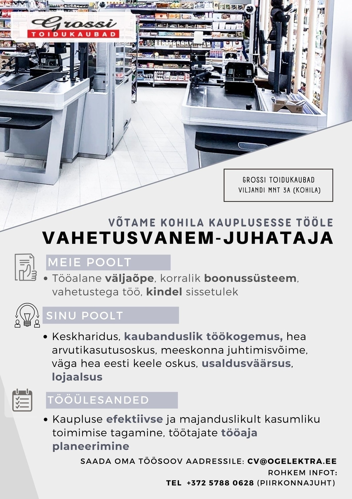 OG Elektra AS Vahetusvanem-juhataja (Kohila)