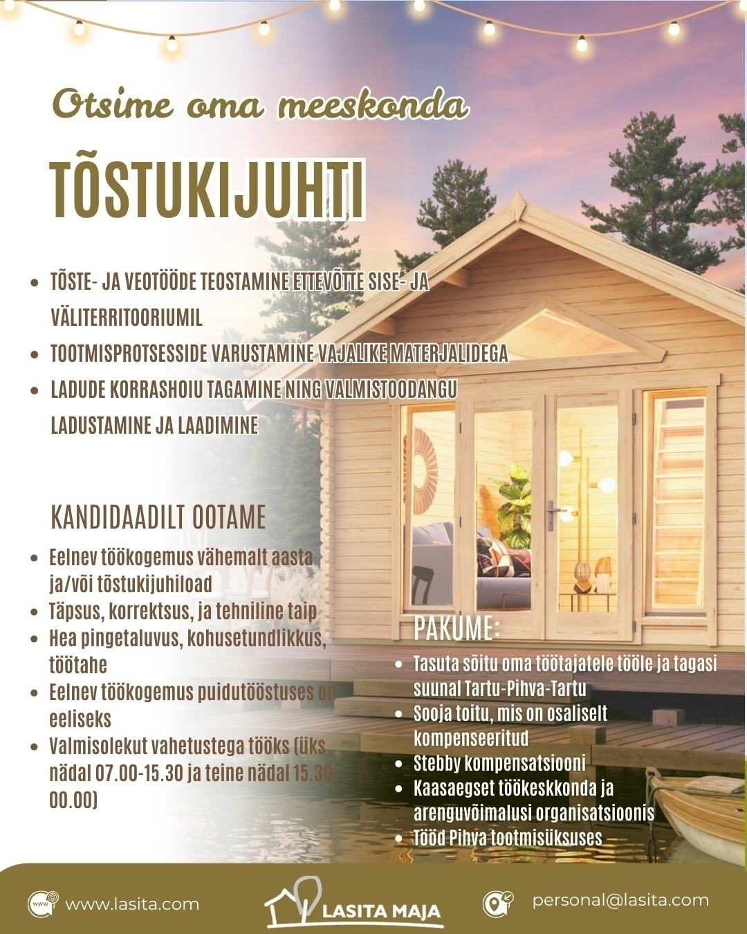 Lasita Maja OÜ Tõstukijuht