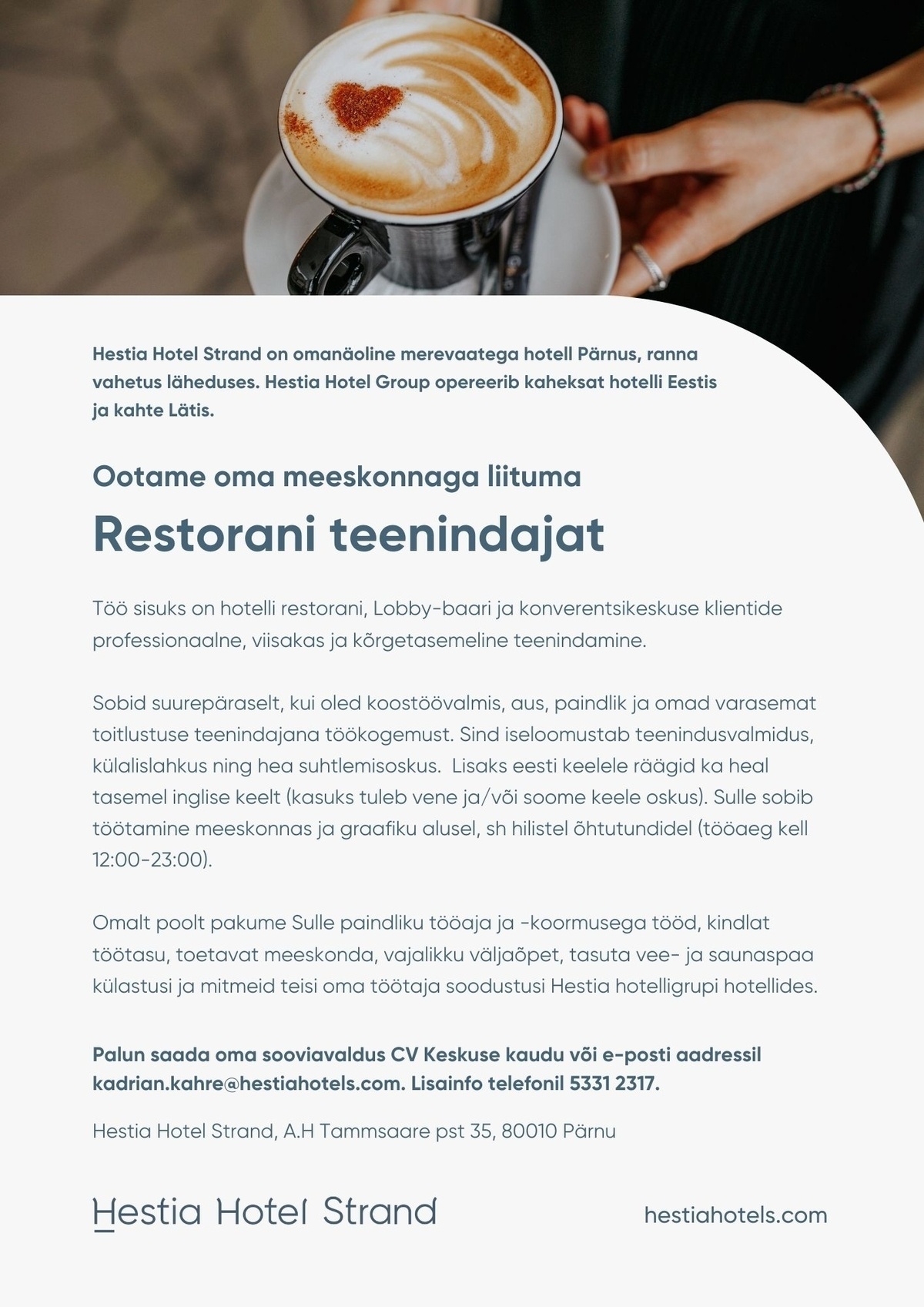 Hestia Hotel Strand Restorani teenindaja