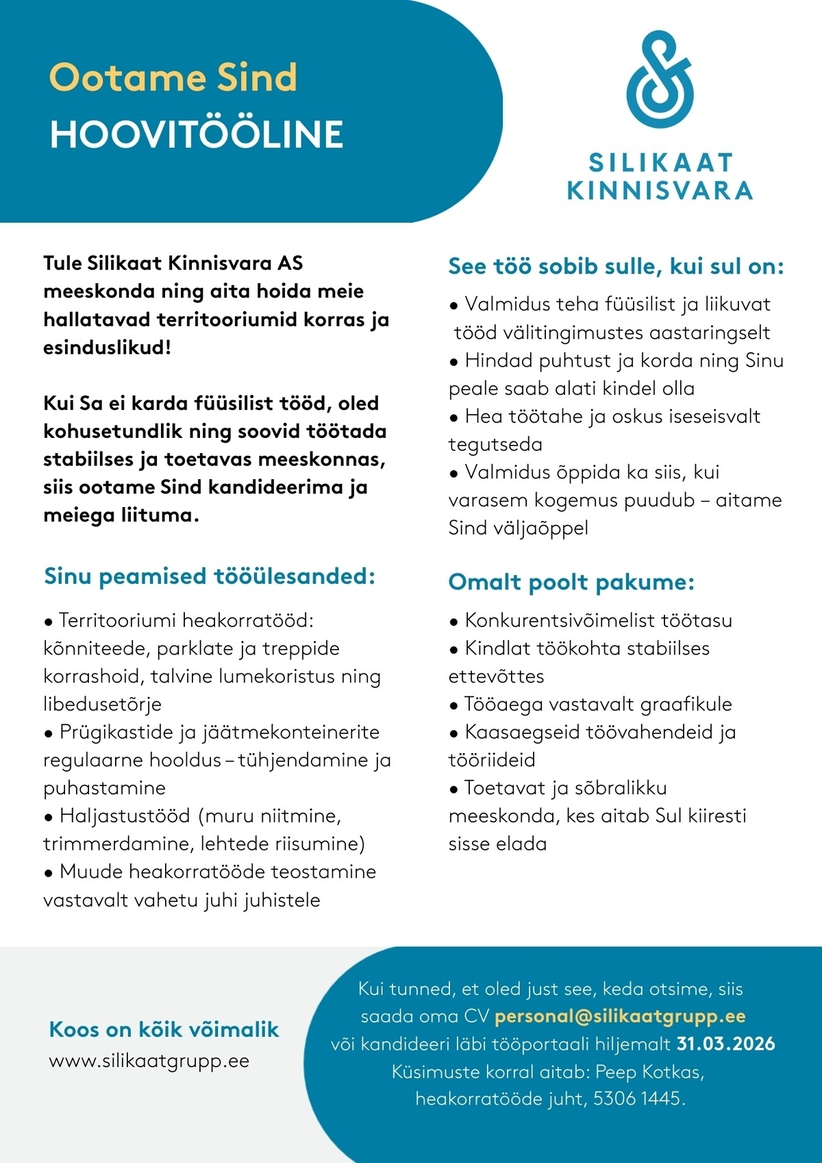 Silikaat Kinnisvara AS Hoovitööline