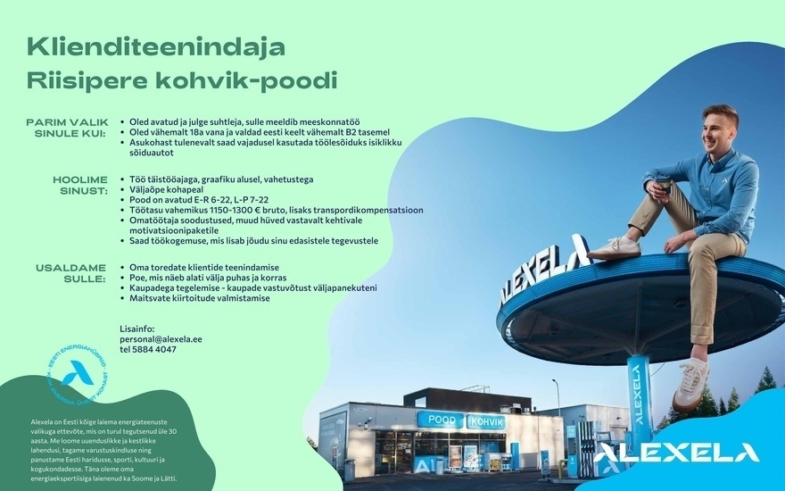 AS Alexela Klienditeenindaja Riisipere kohvik-poodi