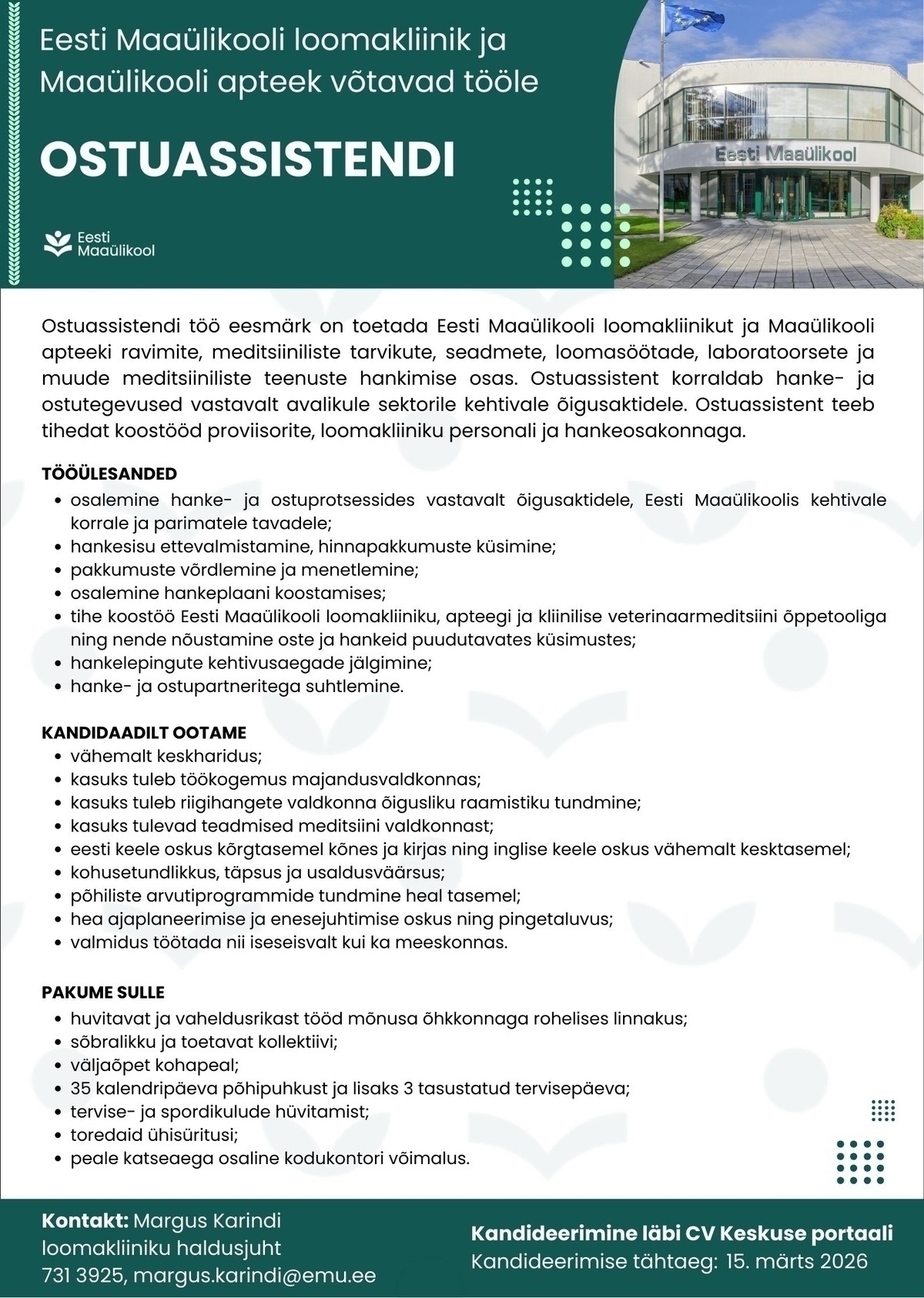 Eesti Maaülikool Ostuassistent