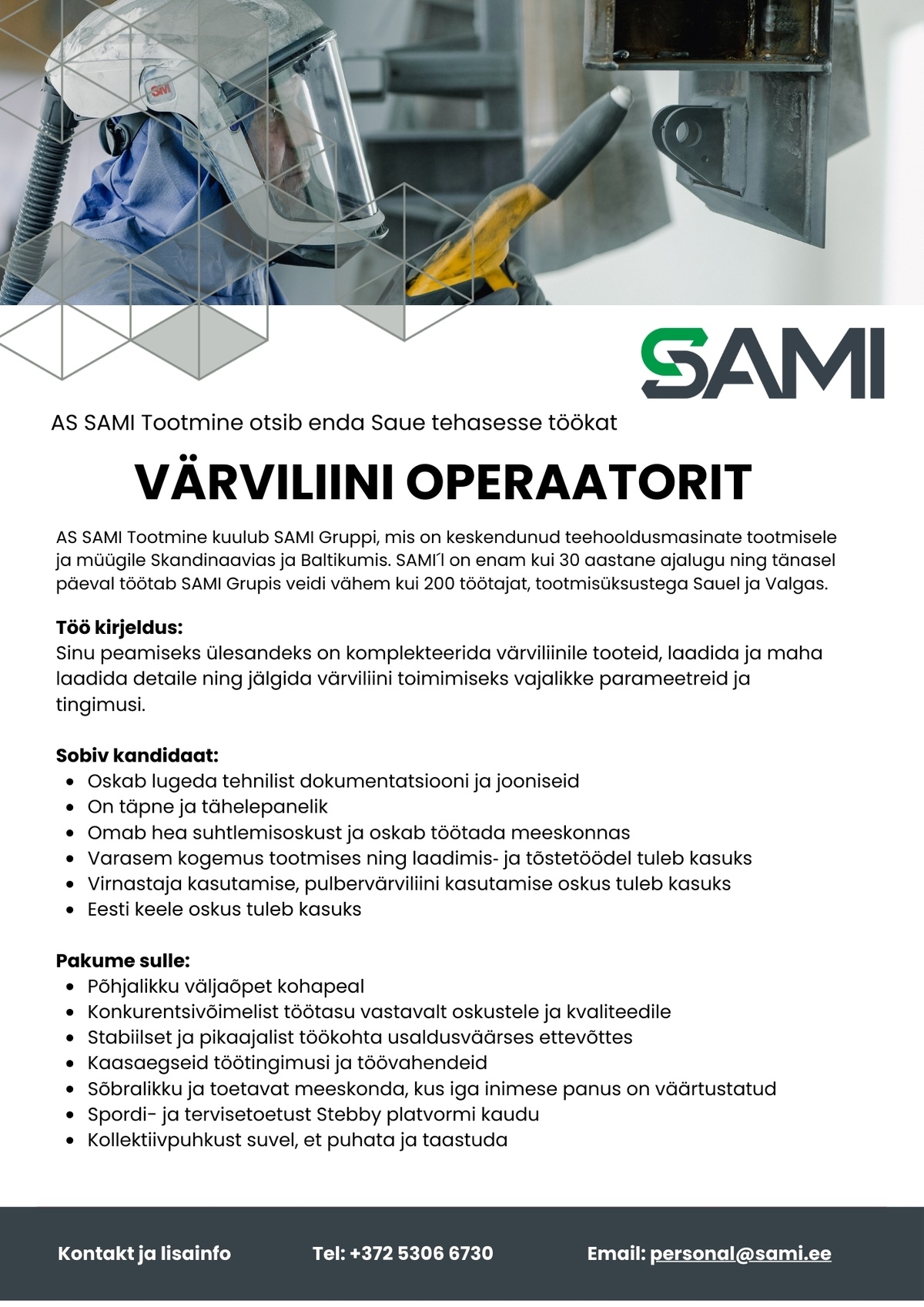 AS SAMI Tootmine Värviliini operaator