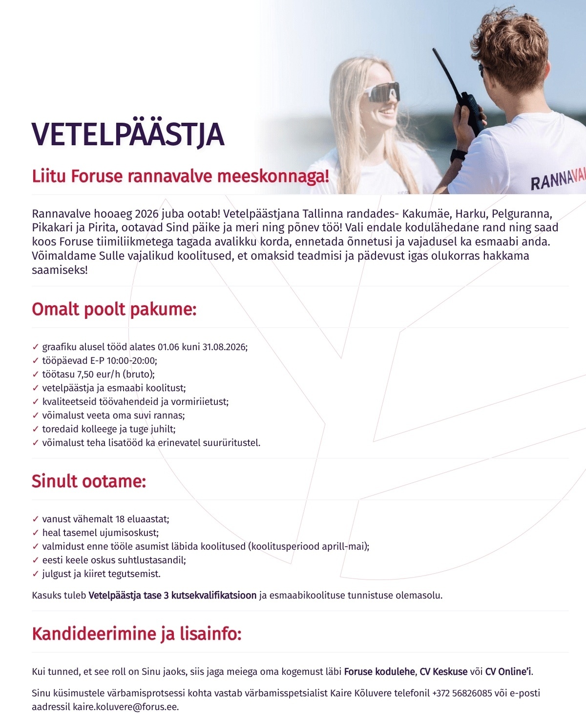 Forus Security AS Vetelpäästja Tallinna randades