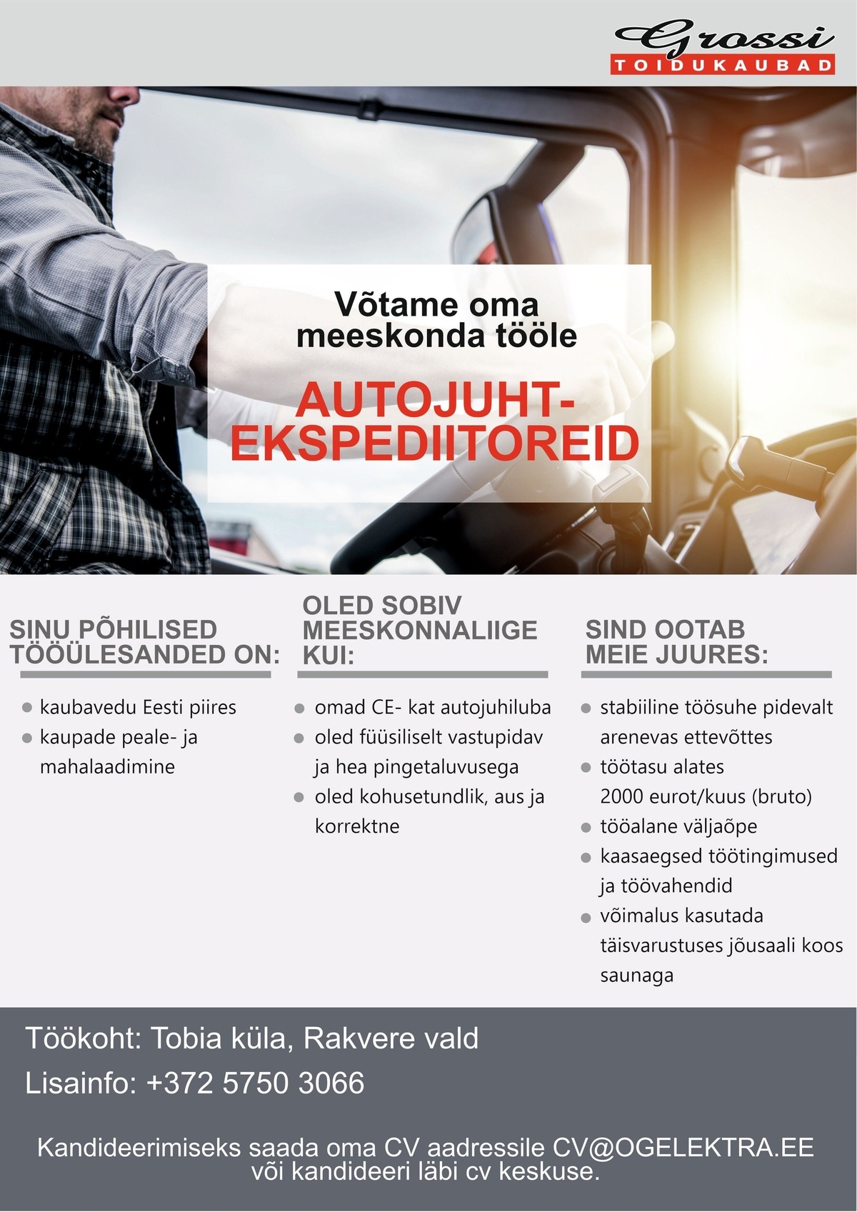 OG Elektra AS Autojuht-ekspediitor