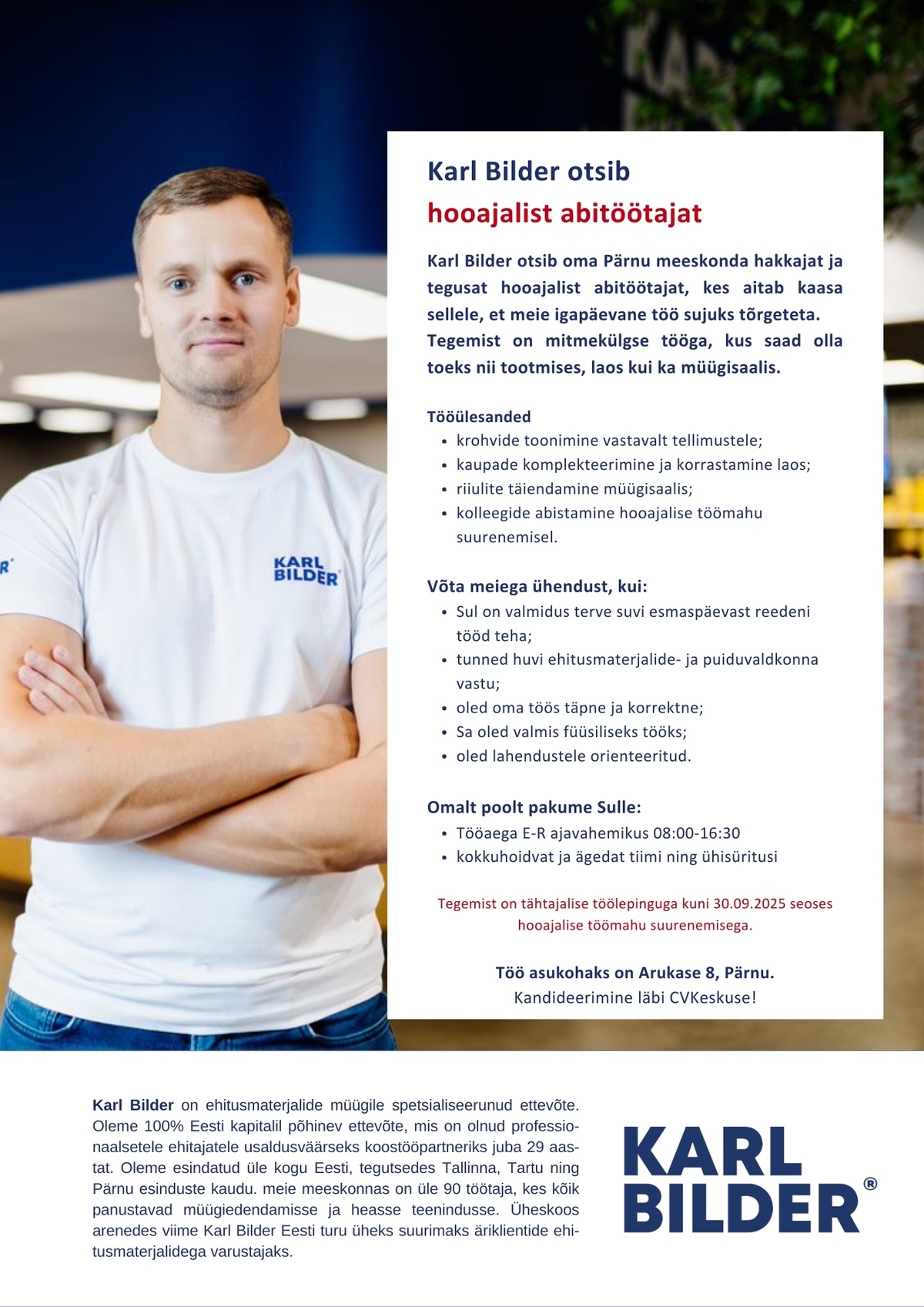 Karl Bilder OÜ Abitööline Pärnu esinduses