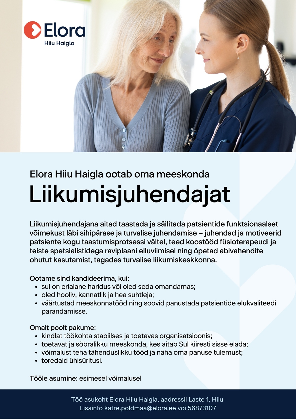 Elora Hiiu Haigla AS Liikumisjuhendaja