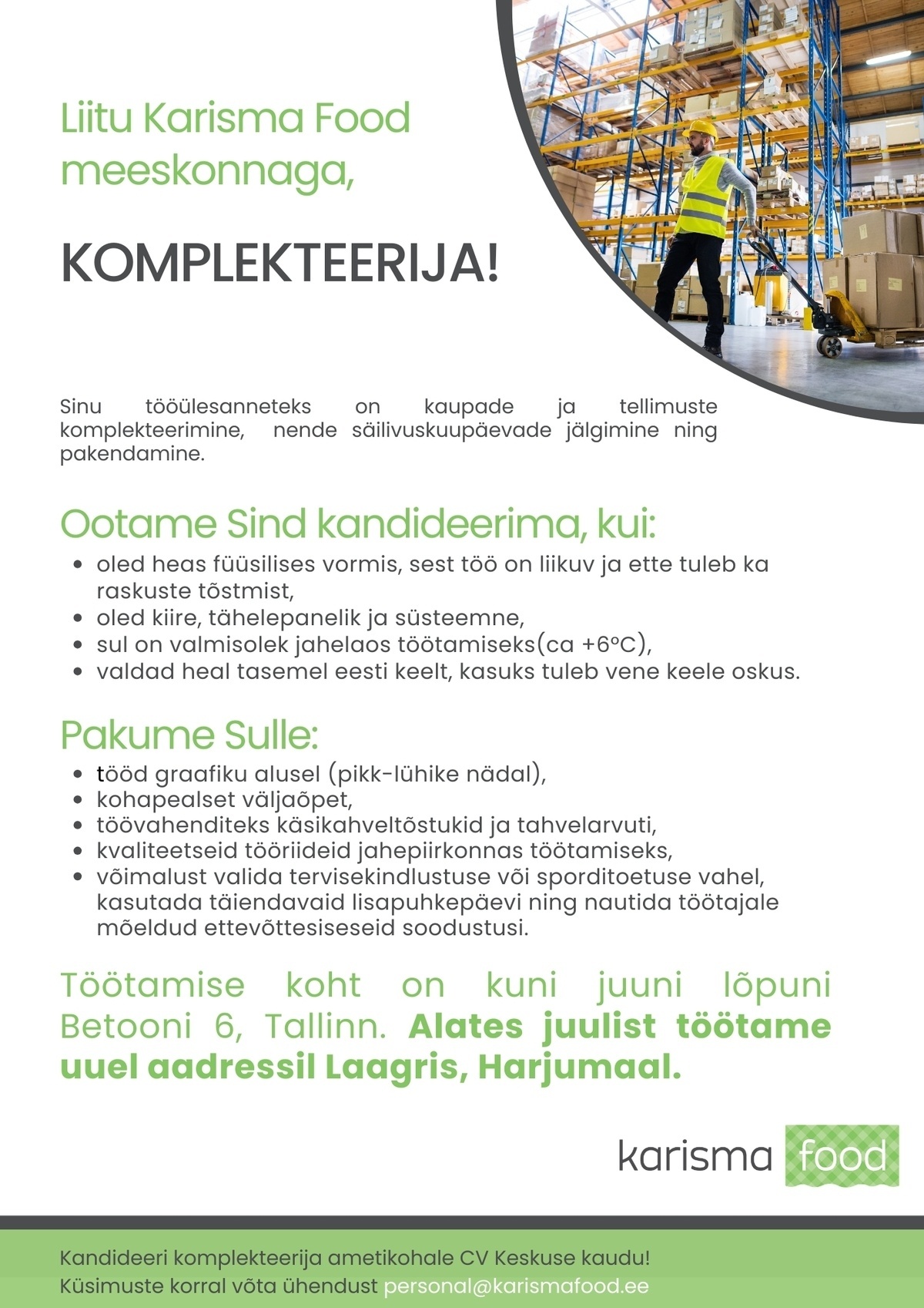 Karisma Food OÜ Komplekteerija