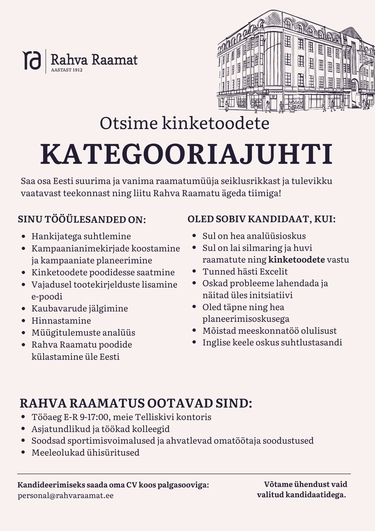Rahva Raamat AS Kinketoodete kategooriajuht