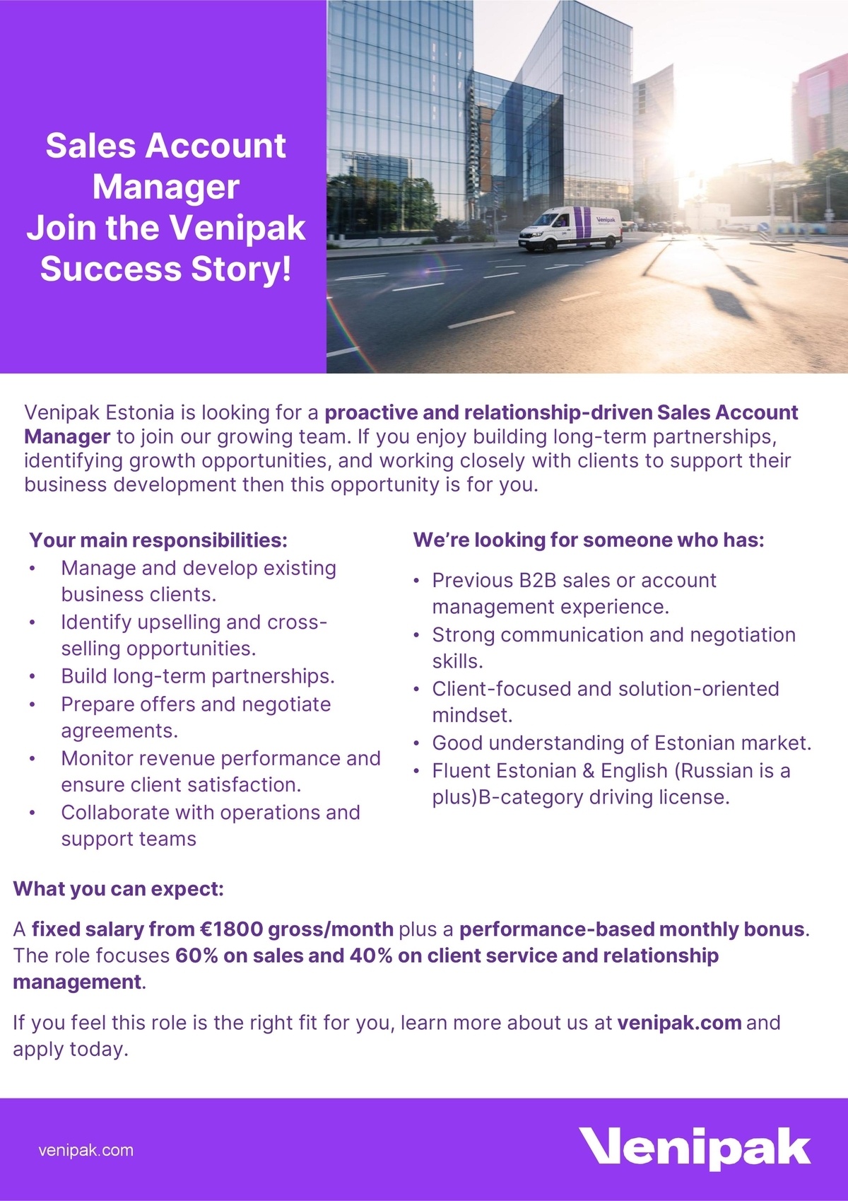 Venipak Eesti OÜ Kliendihaldur