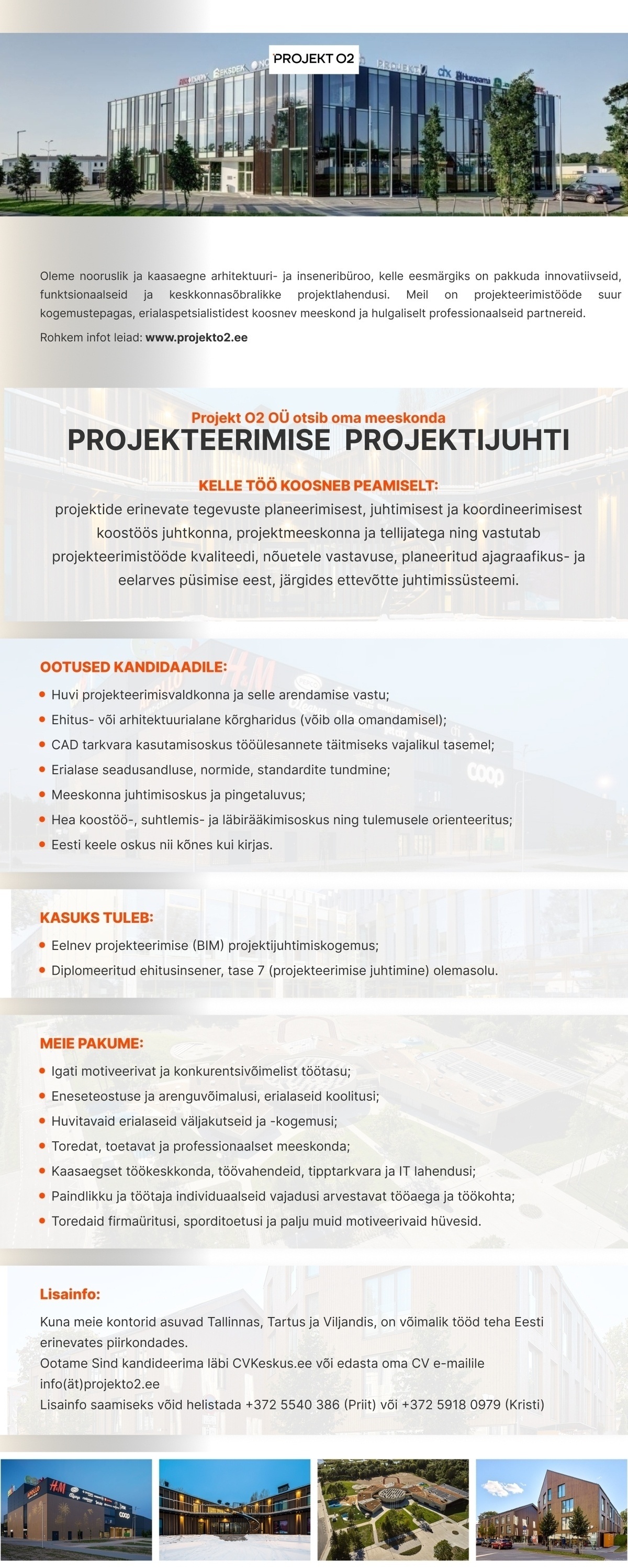 PROJEKT O2 OÜ Projekteerimise projektijuht