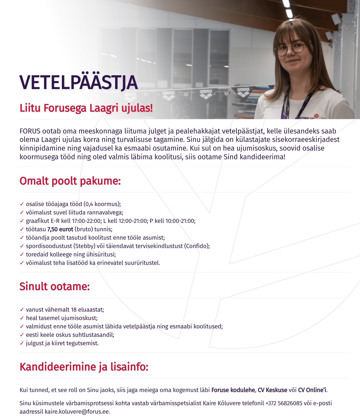 Forus Security AS Vetelpäästja Laagri ujulas