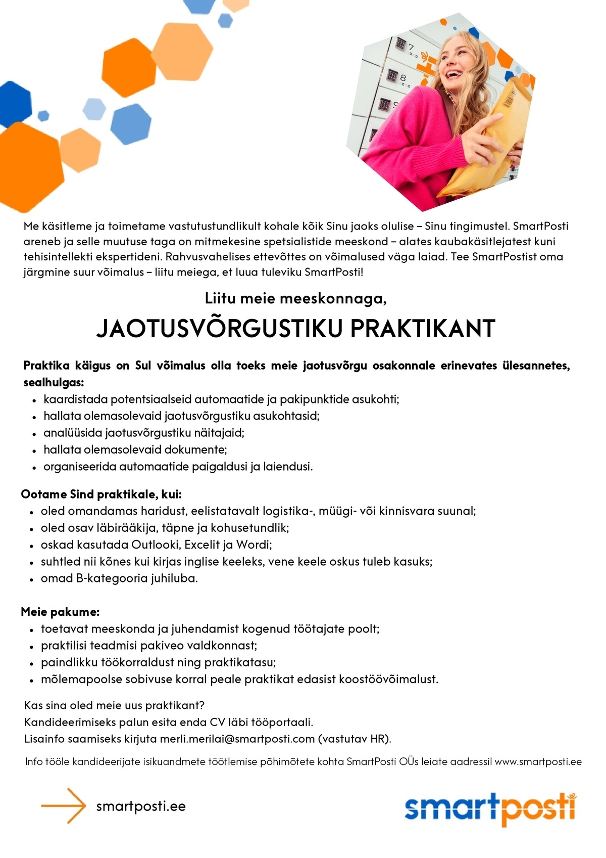 SmartPosti OÜ Jaotusvõrgustiku praktikant