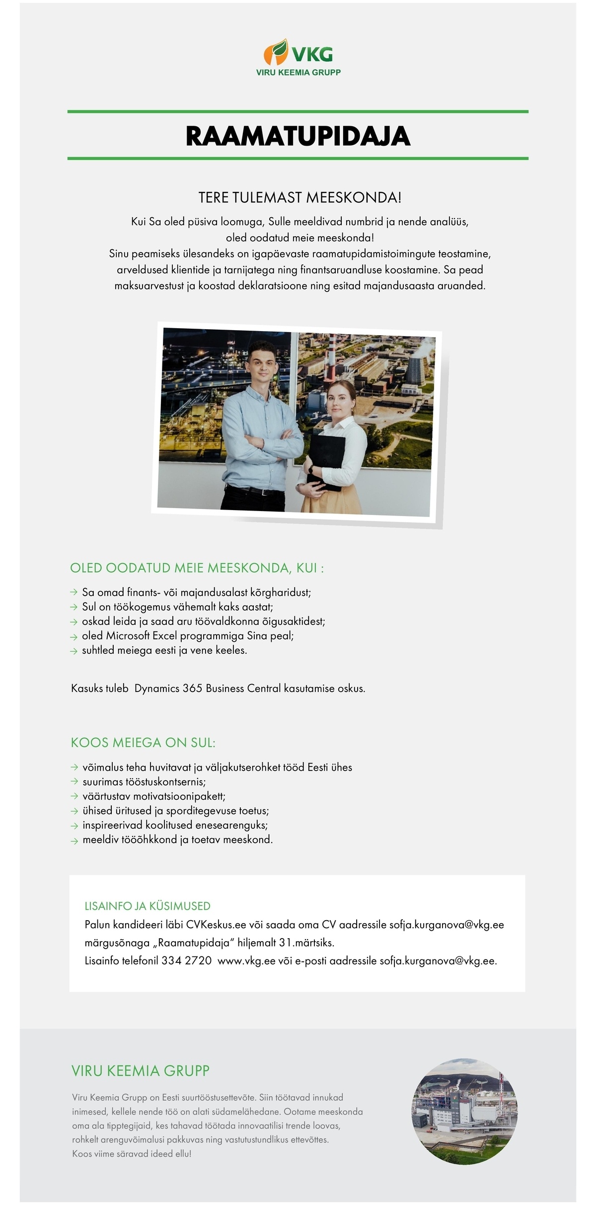 Viru Keemia Grupp AS RAAMATUPIDAJA