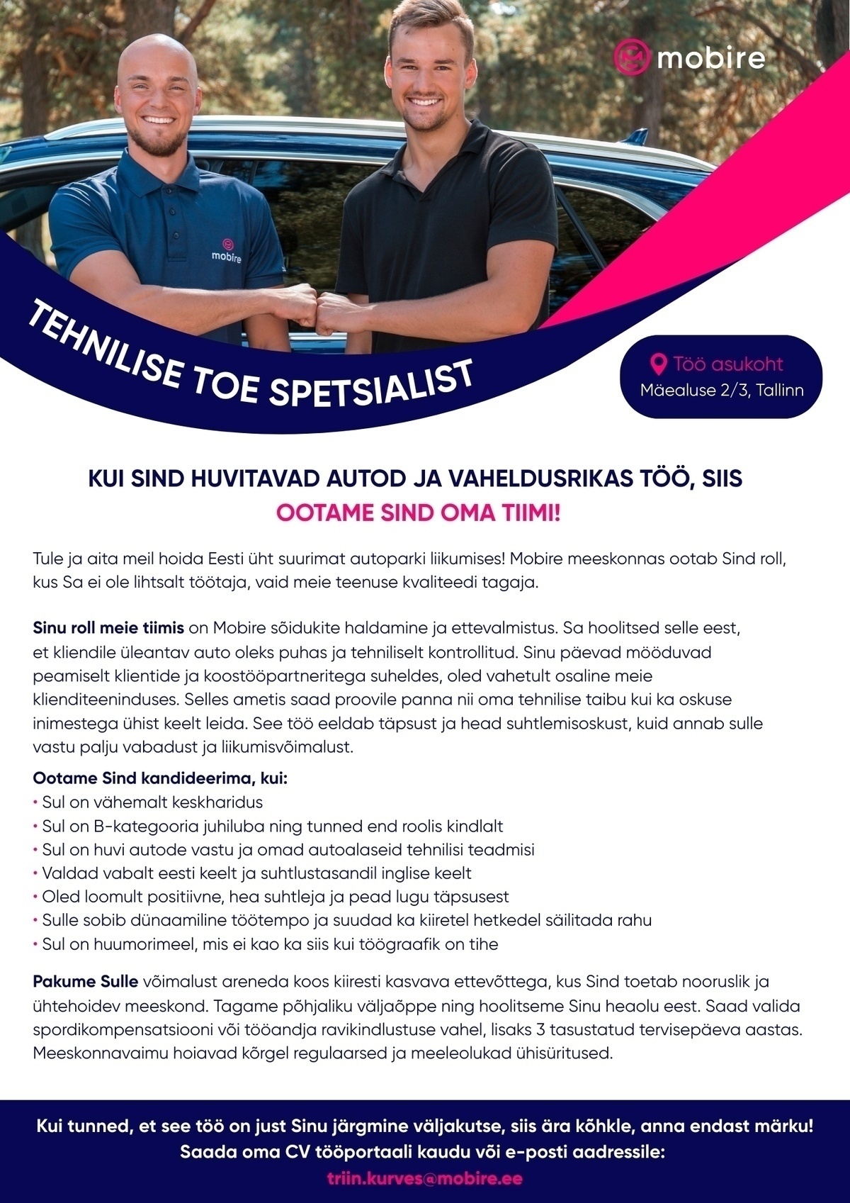 MOBIRE EESTI AS Tehnilise toe spetsialist