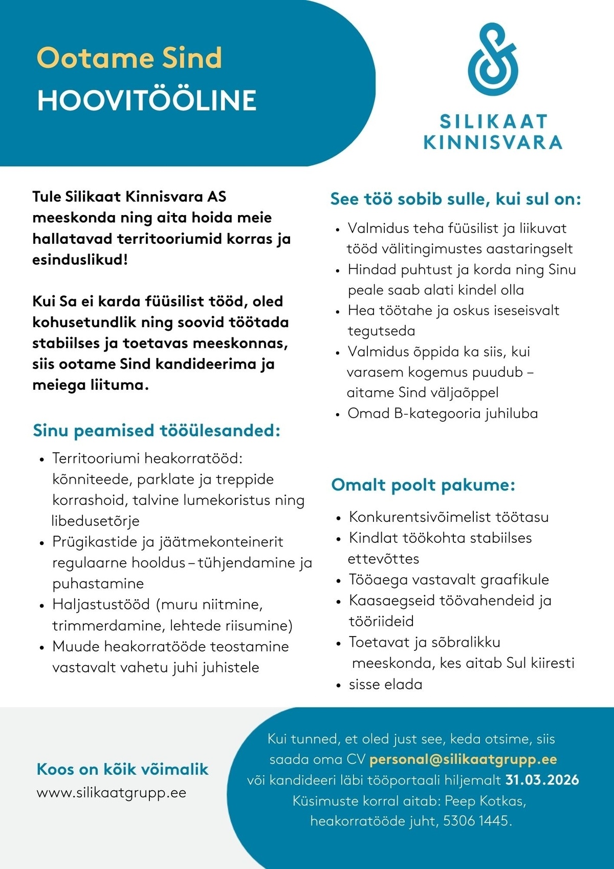 Silikaat Kinnisvara AS Hoovitööline