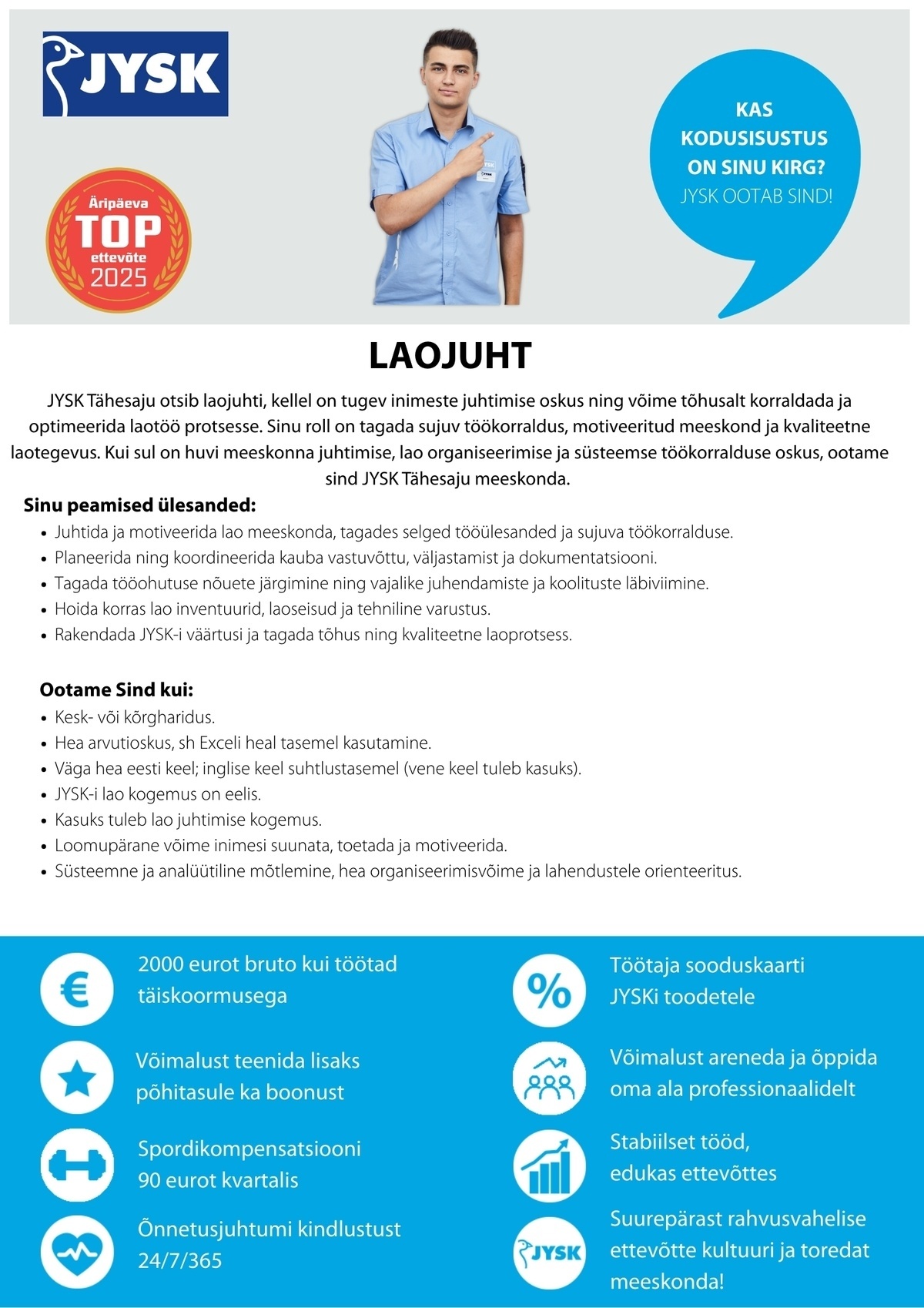 JYSK Linnen'n Furniture OÜ Laojuht Tähesaju JYSK