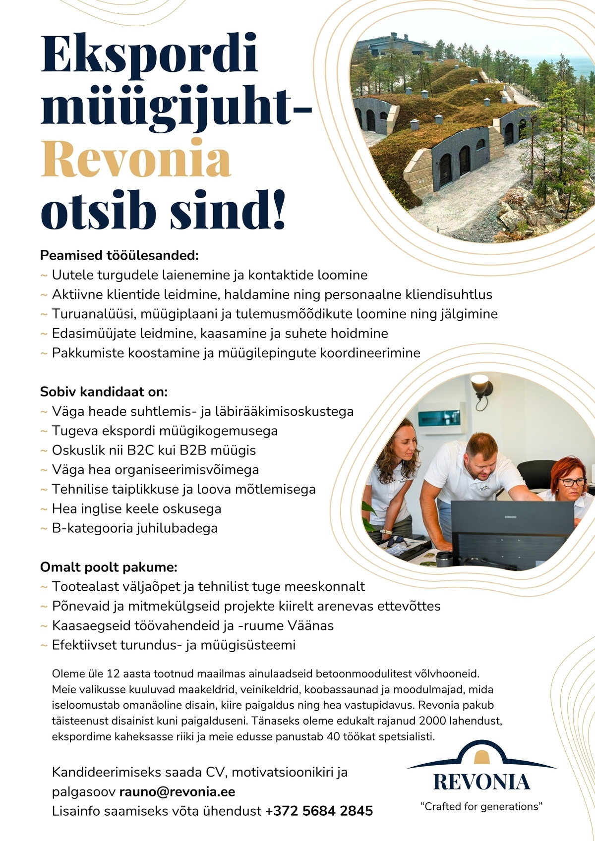 REVONIA OÜ Ekspordi müügijuht