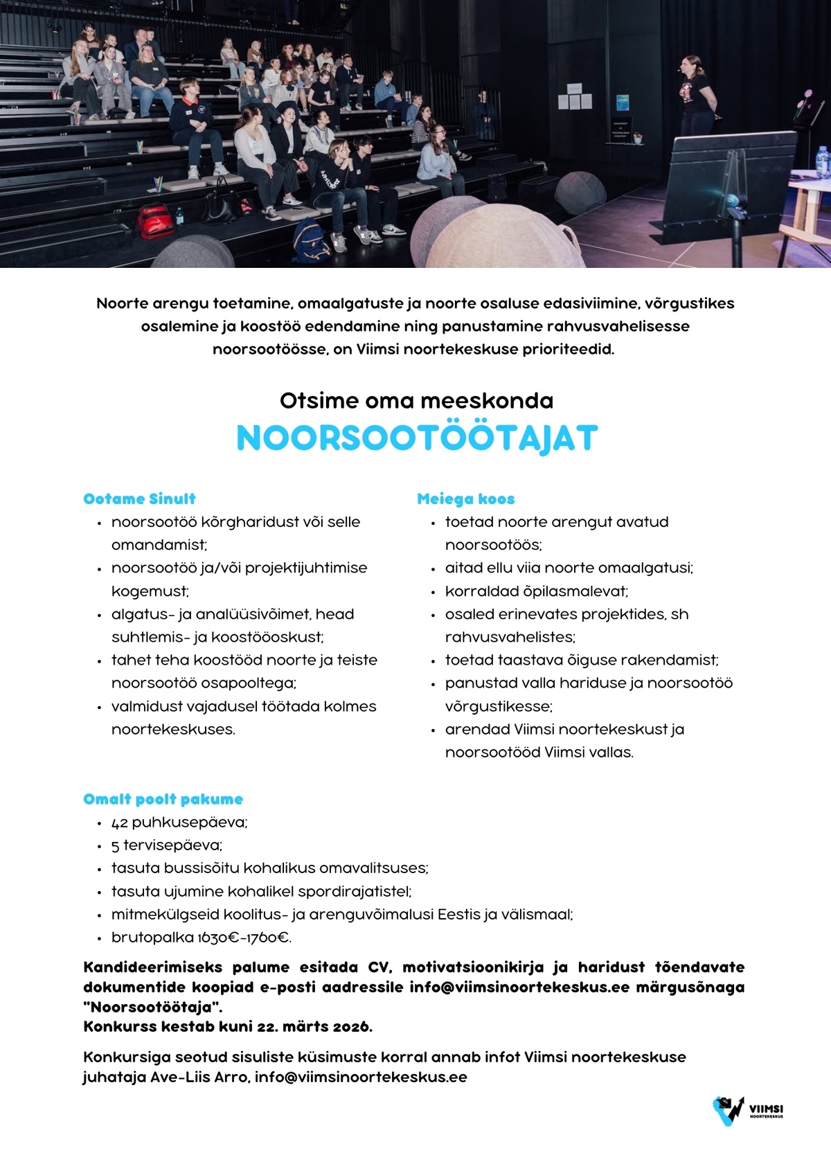 Viimsi noortekeskus Noorsootöötaja