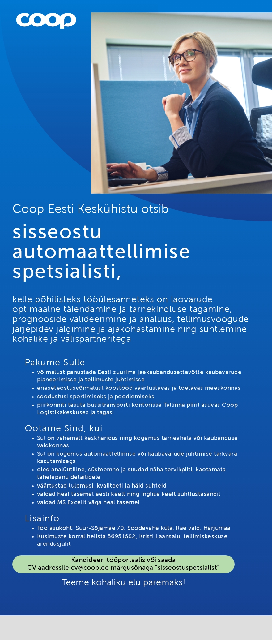 Coop Eesti Keskühistu Sisseostu automaattellimise spetsialist